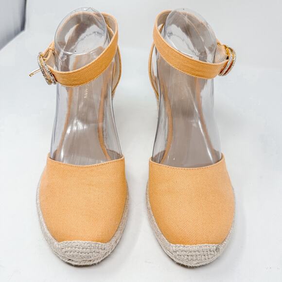 NEW Stuart Weitzman Mango Orange Espadrille Wedge Sandal, Size 9, MSRP $350 - Picture 5 of 11
